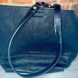 Brown Calvin Klein snap lock tote used w/ wristlet wallet (wallet like new)